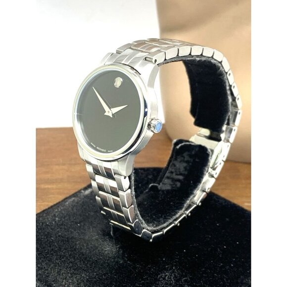 Movado Women\'s Watch 0607537 Museum Swiss Quartz Black Dial Silver Steel 28mm main image 10